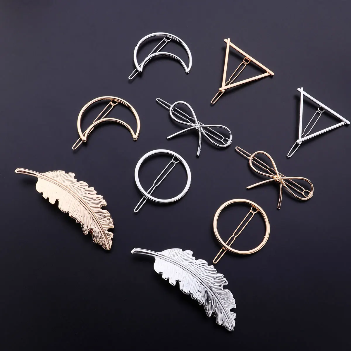 

10Pcs Geometric Hair Clip Alloy Hairpins Design Elegant Accessories for Women Hair Ornaments Stylish Barrettes