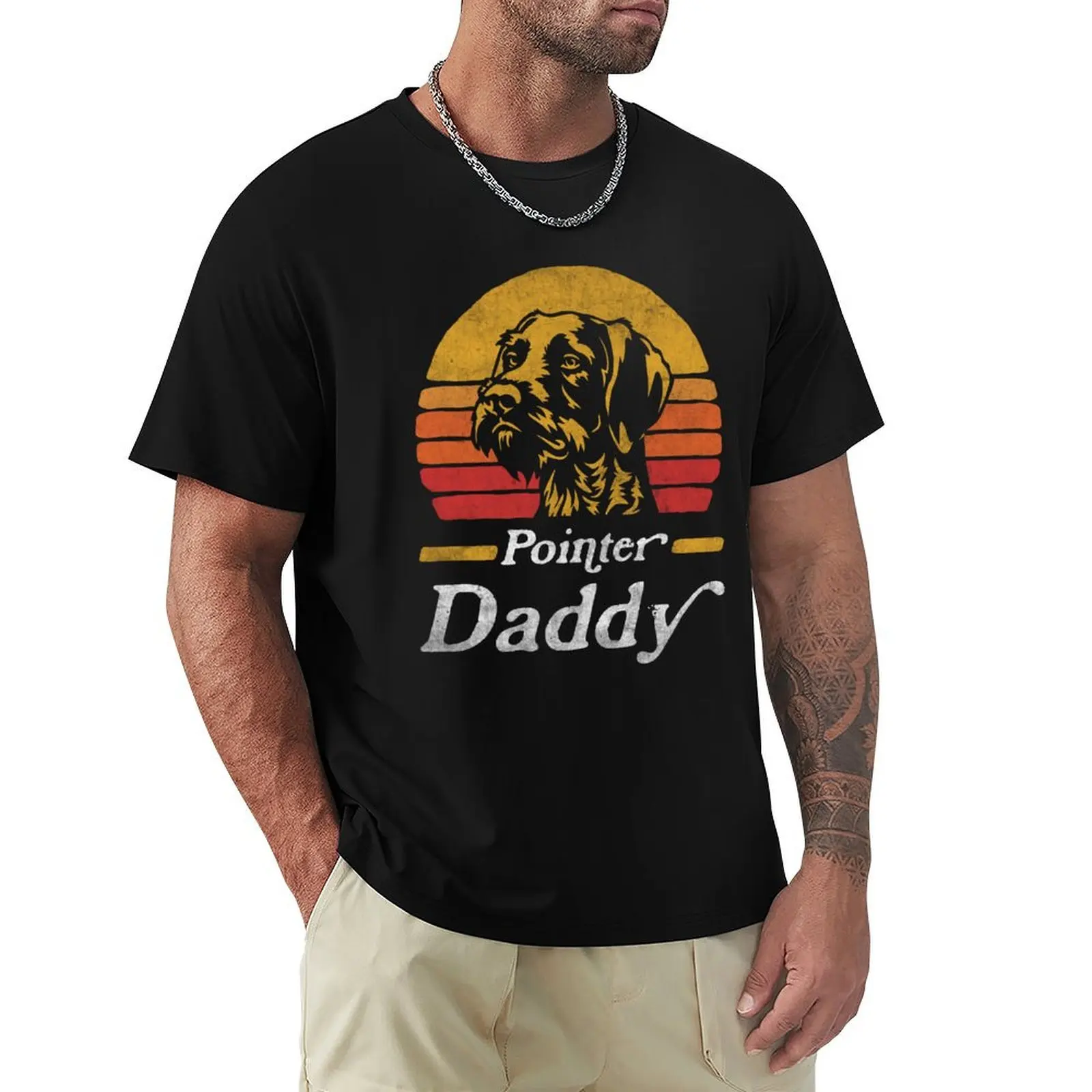 Retro Vintage German Wirehaired Pointer Daddy T-Shirt t shirt man casual T-Shirt