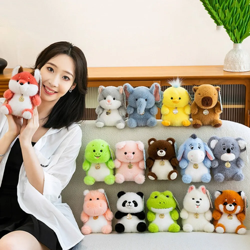 Schreibtisch Ornament Schildkröte sitzende Tiere Plüschtiere Katze Elefant Plüschpuppe Gefülltes Haustier Capybara Stofftier Kinderspielzeug