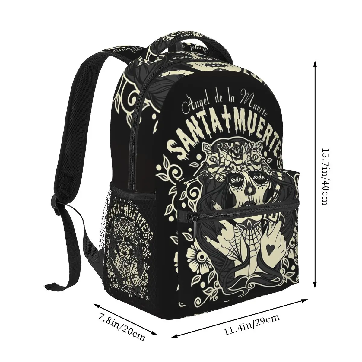 Santa Muerte Spanish Backpacks Boys Girls Bookbag Children School Bags Cartoon Laptop Rucksack Shoulder Bag Large Capacity