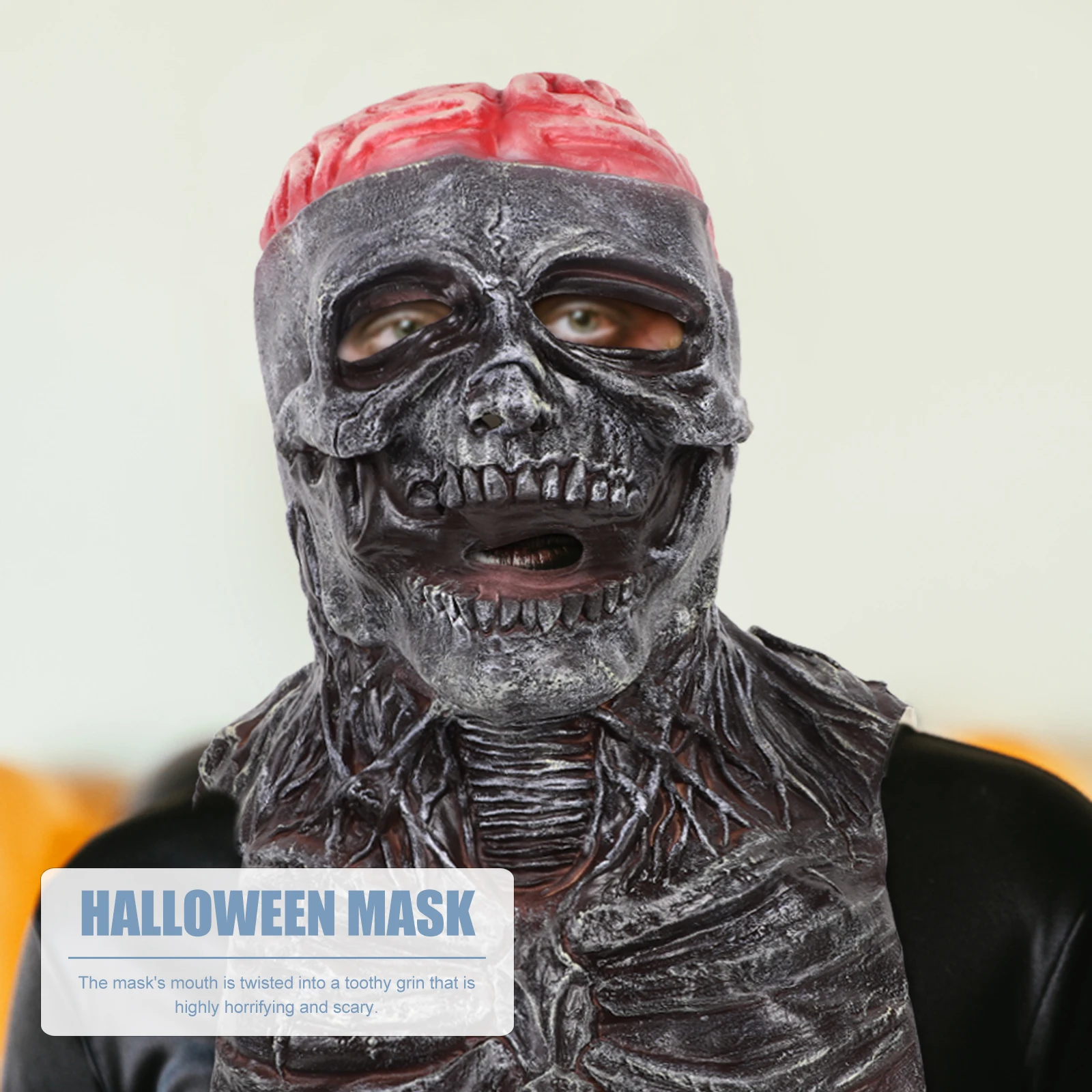 หน้ากากทรงกะโหลก LED สำหรับฮาโลวีน คอสเพลย์ แต่งตัวแฟนซี อุปกรณ์เสริมสำหรับชุดแฟนซี