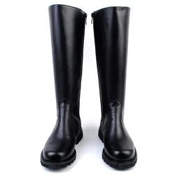 Fashion Knee High Black Long Boots  for Men New 2024 Quality Genuine Leather Shoes Knight Riding Boots Plus Size 38-46