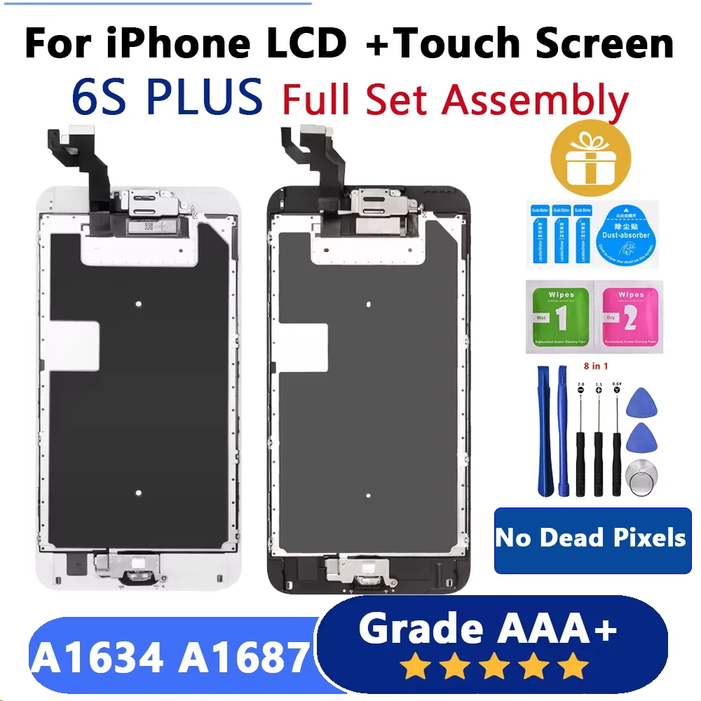 

Full Set LCD For iPhone 6S Plus Screen Complete Assembly Touch Digitizer Display Replacement Kit+Camera+Home Button