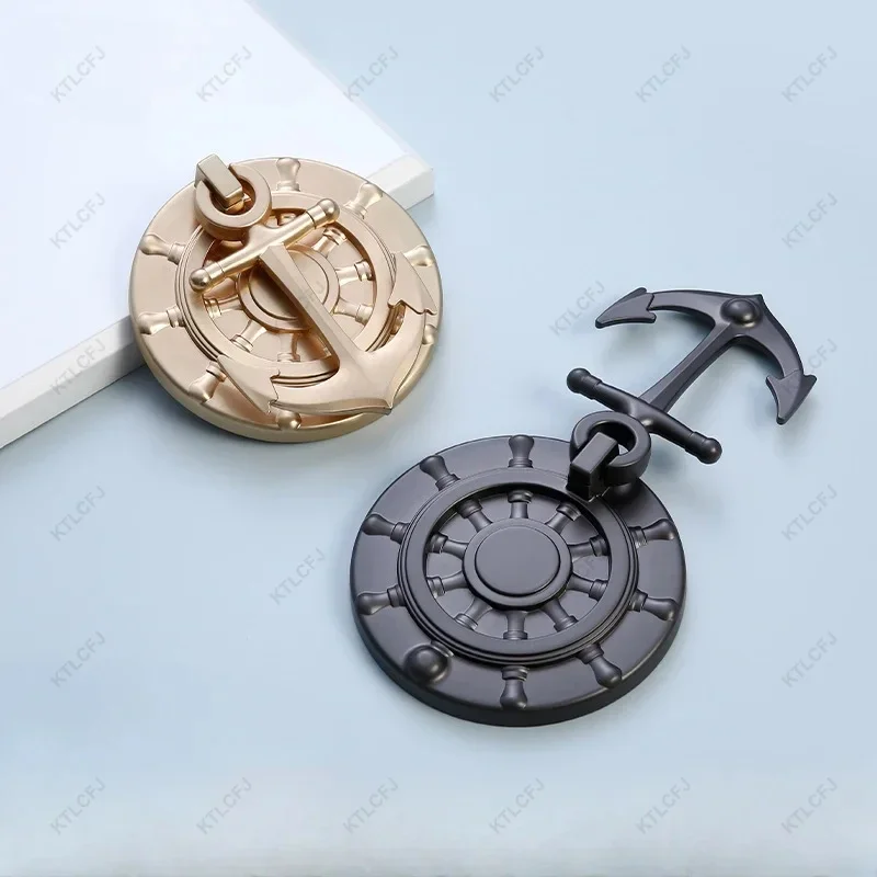 Zinc Alloy Knocker Ring Ship Anchor Type Light Luxury, Modern and Simple Door Anti-theft Door Knocker