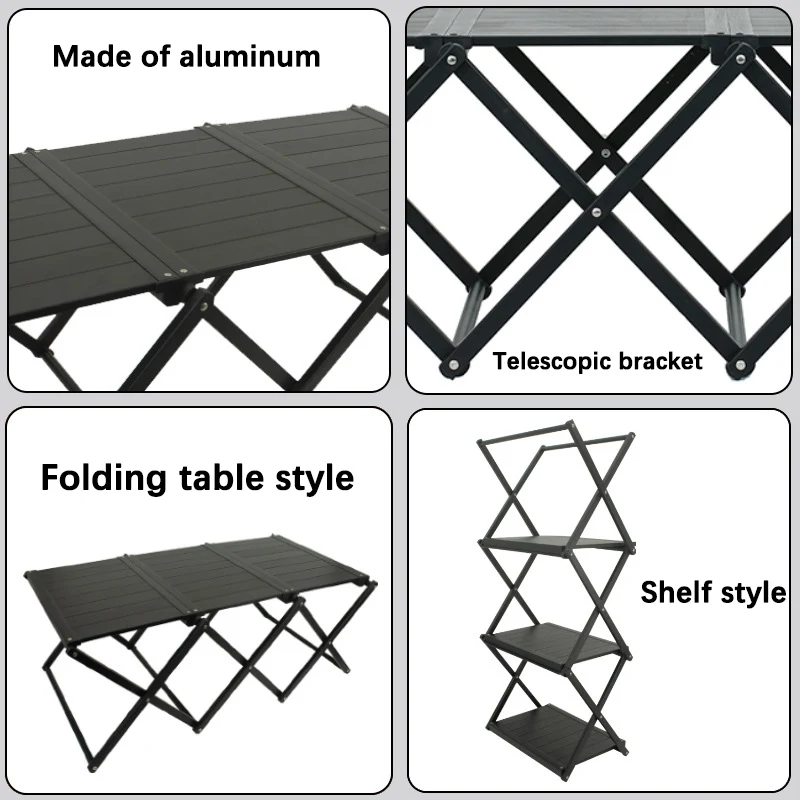 Outdoor Camping Desk Aluminum Alloy Folding Table Portable Picnic Fishing Beer Table Lightweight Rain-Proof Detachable