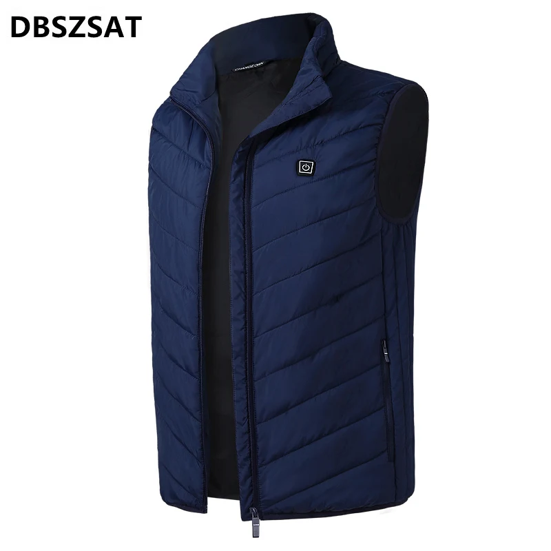 2023  Brand Winter Heated Vest Men Women 2022 Solid Color USB Heated Jacket Vest Stand Collar Outerwear Warm Heating Vest Male