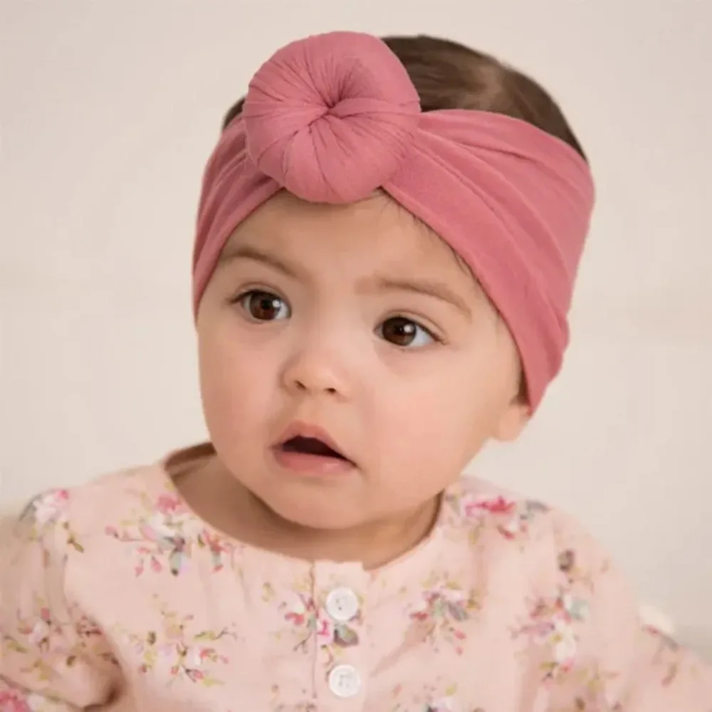 귀여운 도넛 아이 머리 장식 패션 와이드 소프트 나일론 아기 머리띠, 탄성 코튼 헤어 밴드, 사진 소품