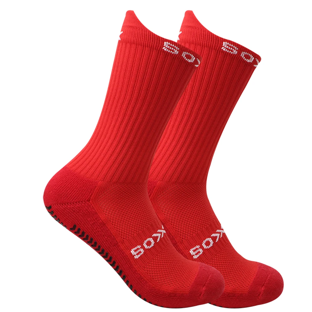 1 pair of professional football socks Breathable and absorbent basketball socks outdoor running non-slip socks