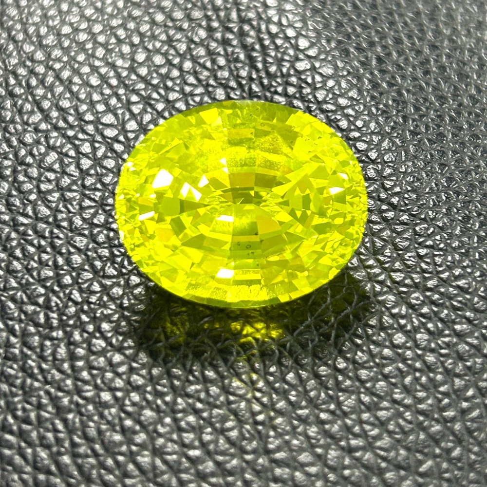 Laboratory YAG Oval 19x23x11mm 54 Carat Yellow Yttrium Aluminum Garnet Customized Size Gemstone