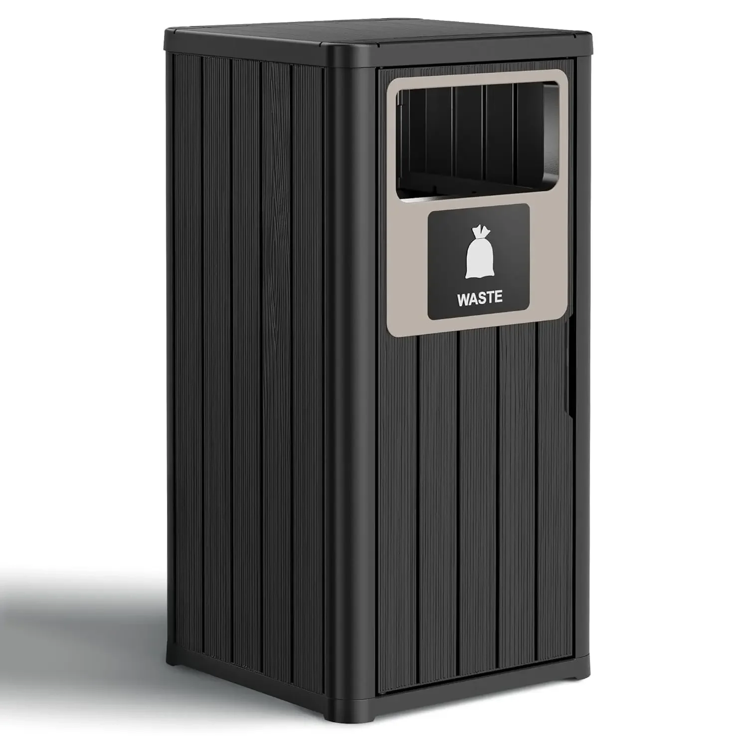 

Уличный мусорный бак на 22 галлона, водонепроницаемый, из полимерной смолы, для патио, сада, черный