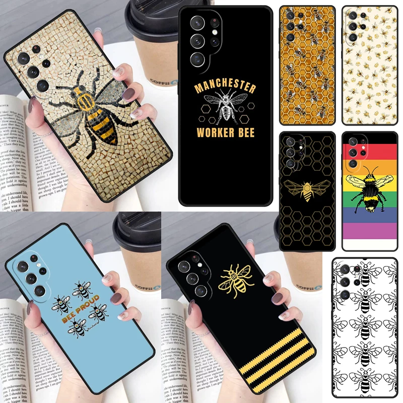 Manchester worker bees Bumble Cover For Samsung Galaxy S23 Ultra S22 S20 S21 FE S8 S9 S10 Plus Note 10 20 Ultra phone Case