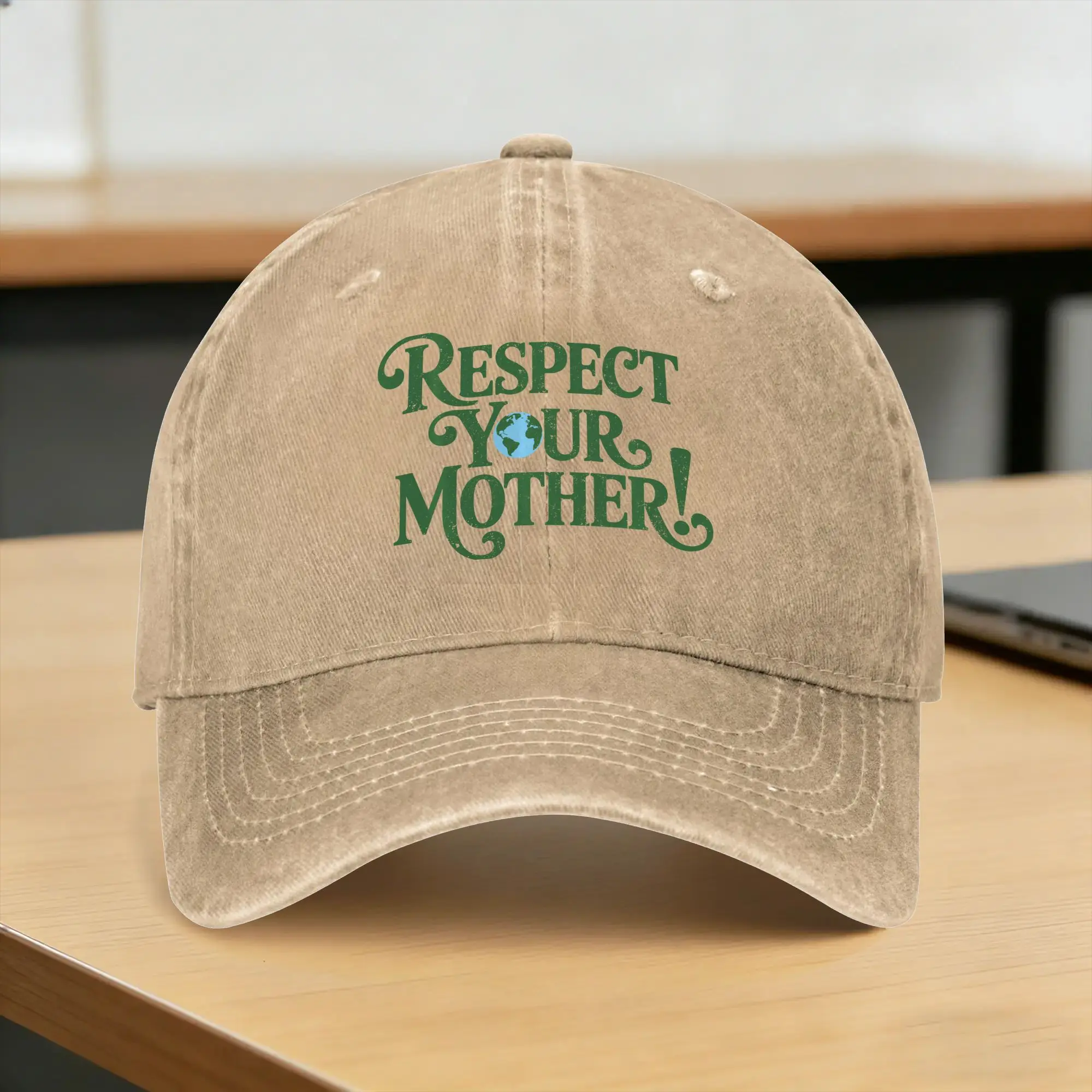Respect Your Mothers Earth Day Environmental Nature Casual Baseball Cap Summer Trucker Hat Sunscreen Running Hippie Snapback Cap