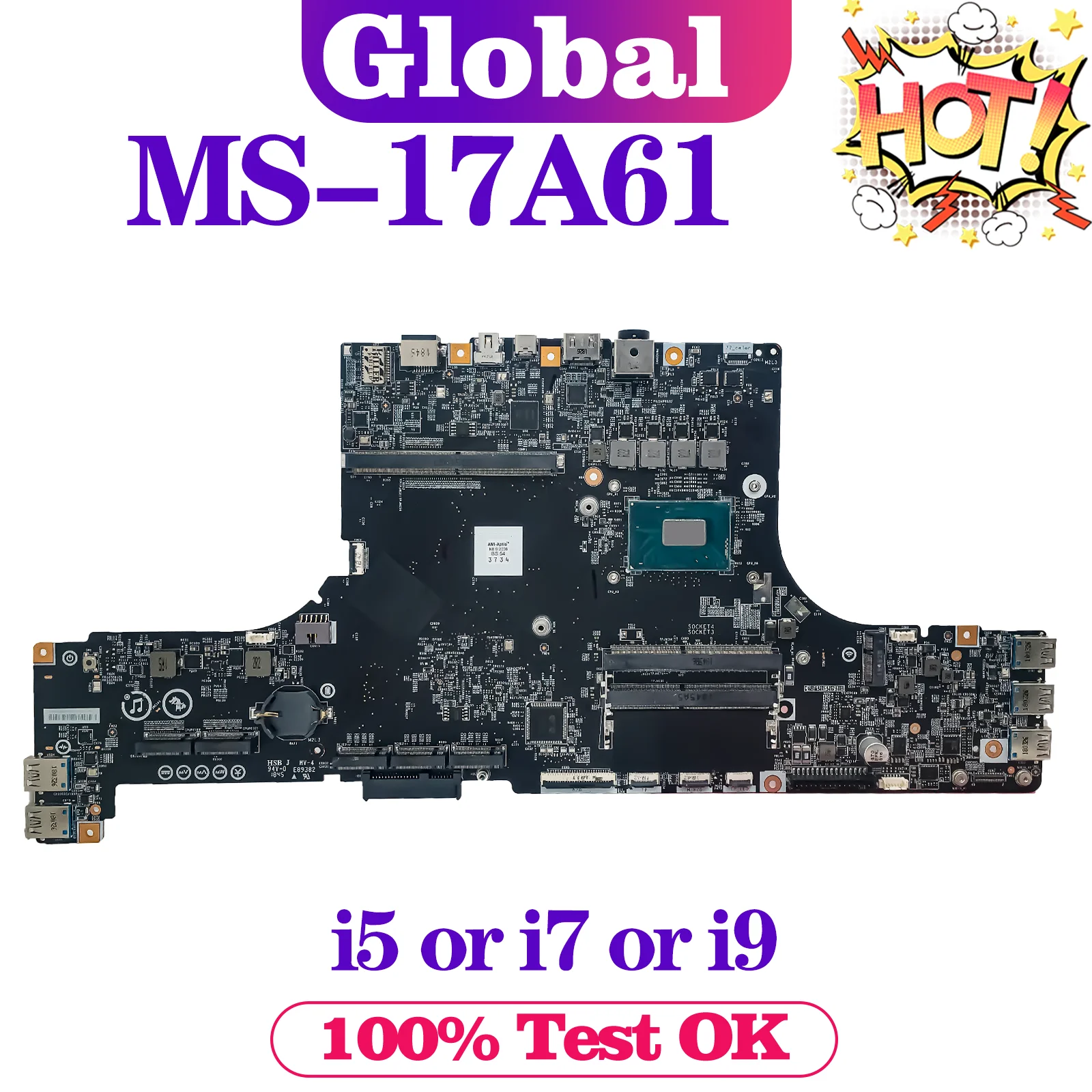 

KEFU Mainboard For MSI MS-17A61 MS-17A6 Laptop Motherboard i5 i7 i9 8th/9th Gen 100% Testing Perfect Work