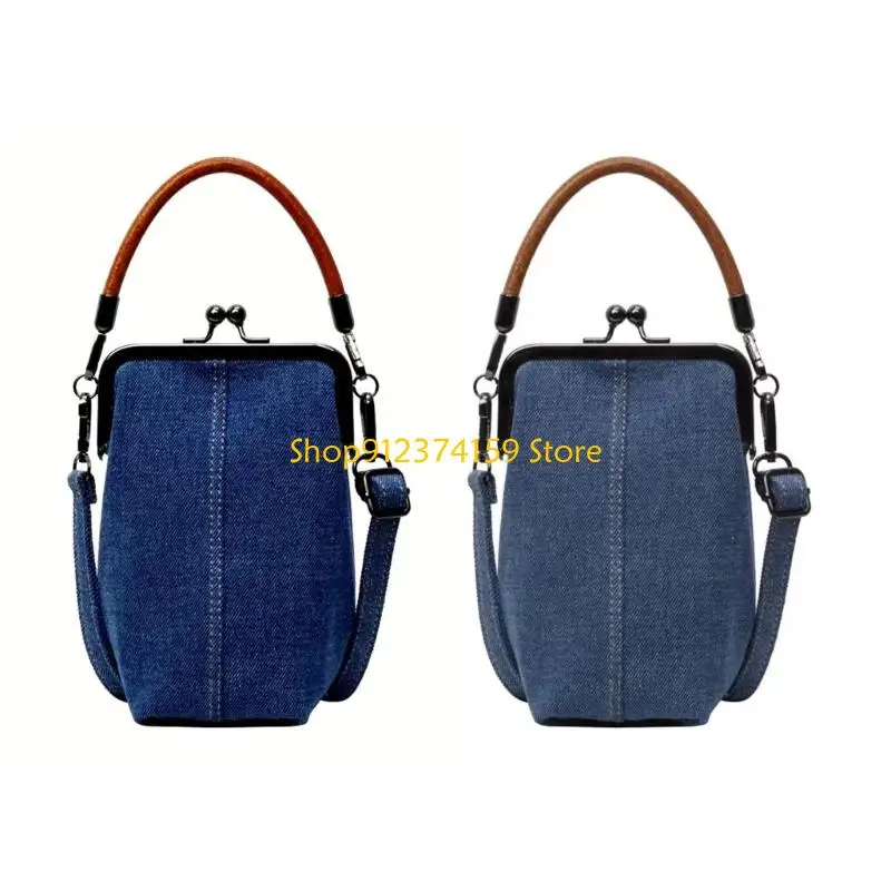 

G5AE Fashion Messenge Bag for Women Crossbody Bag Denims Purse Retro Shoulder Bag
