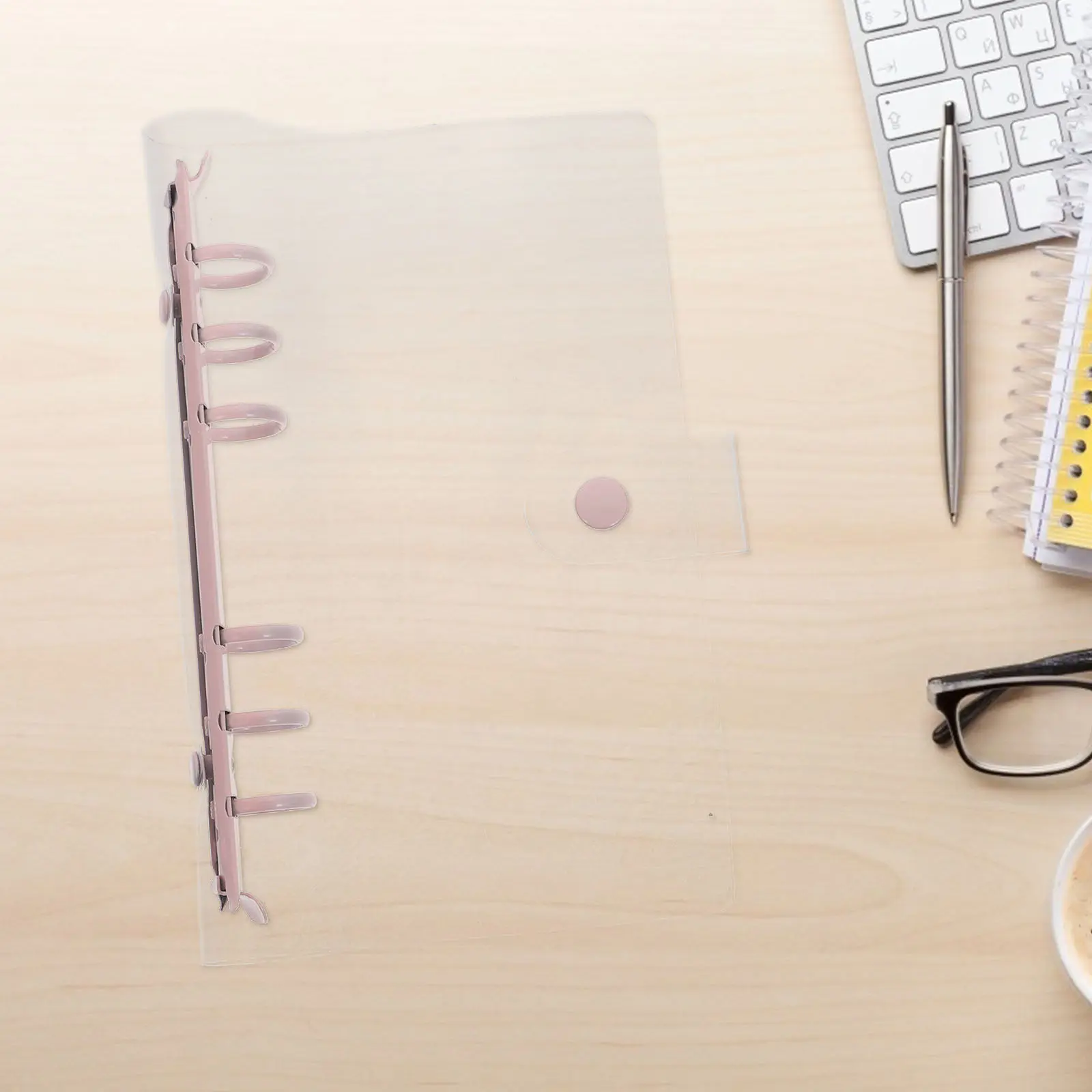 

1Pcs Fresh Transparent PVC Loose-Leaf Folder Binder Ring Notebook for Students Teachers Daily to-Do List Planner Diary