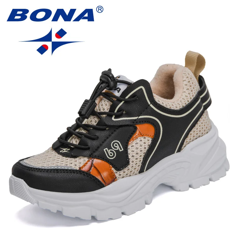 

BONA 2022 New Designers Children Shoes Breathable Comefortable Kids Sneakers Fashion Casual Sports Shoes Child Sport Footwear