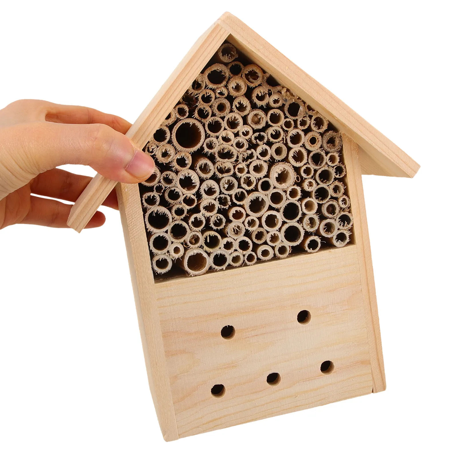 

Деревянный отель для пчел на открытом воздухе: Эко-френдли убежище для пчел, бабочек, божьих коровок. Натуральное средство от вредителей. Образовательный набор.