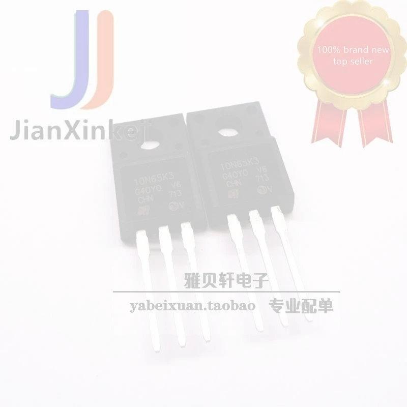 10pcs 100% orginal new STF10N65K3 FET N-channel 650V 10A straight plug TO220F screen printing 10N65K3 connection
