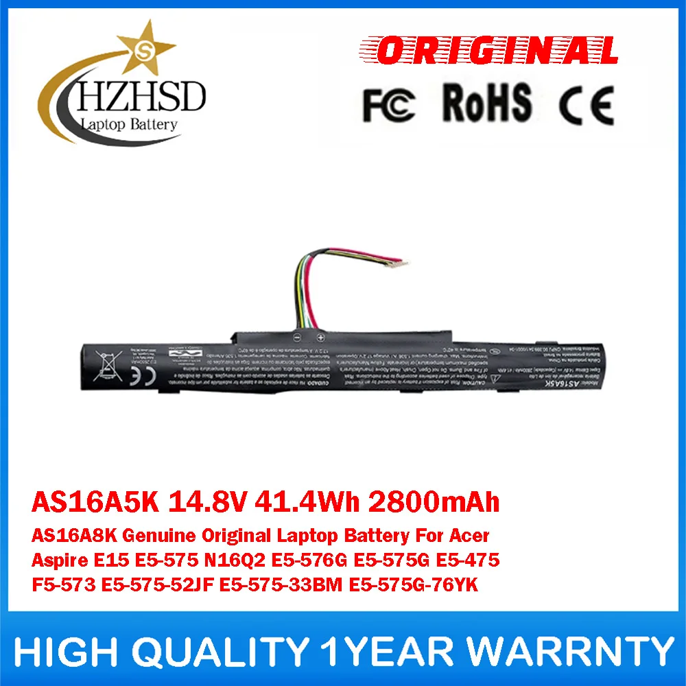 AS16A5K 14.8V 41.4Wh 2800mAh AS16A8K Genuine Original Laptop Battery For Acer Aspire E5-575 N16Q2 E5-576G E5-575G E5-475 F5-573