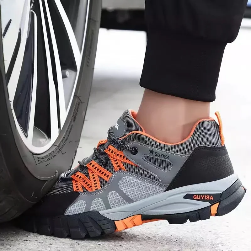Men Casual Sneakers Steel Toe Safety Shoes Indestructible Construction Working Shoes Breathable Work Safety Boots Size 36-46