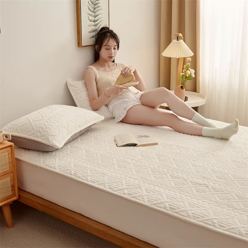 

Customizable Japanese Class A Thickened Milk Fleece Skin-friendly Warm Protective Cover Mattress Cover