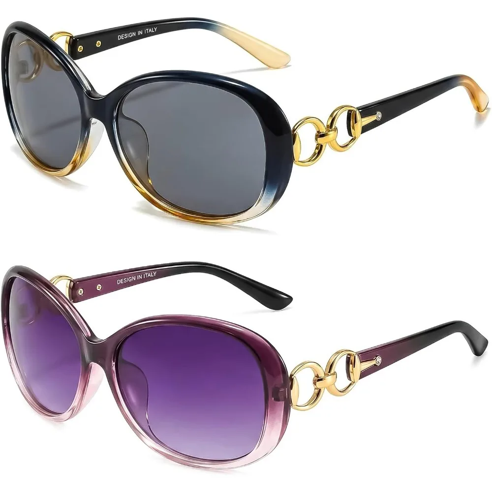 Coolear 2P Lunettes de soleil pour femmes, grande taille, style élégant, protection UV |   Lunettes polarisées pour activités de plein air