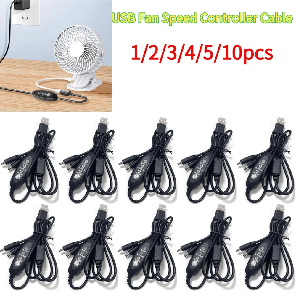 USB Fan Speed Controller New 3 Stage Wind Power Adjustment Cooling Clothes Fan Cable Fan Controller Adaptor Fan Speed Controller