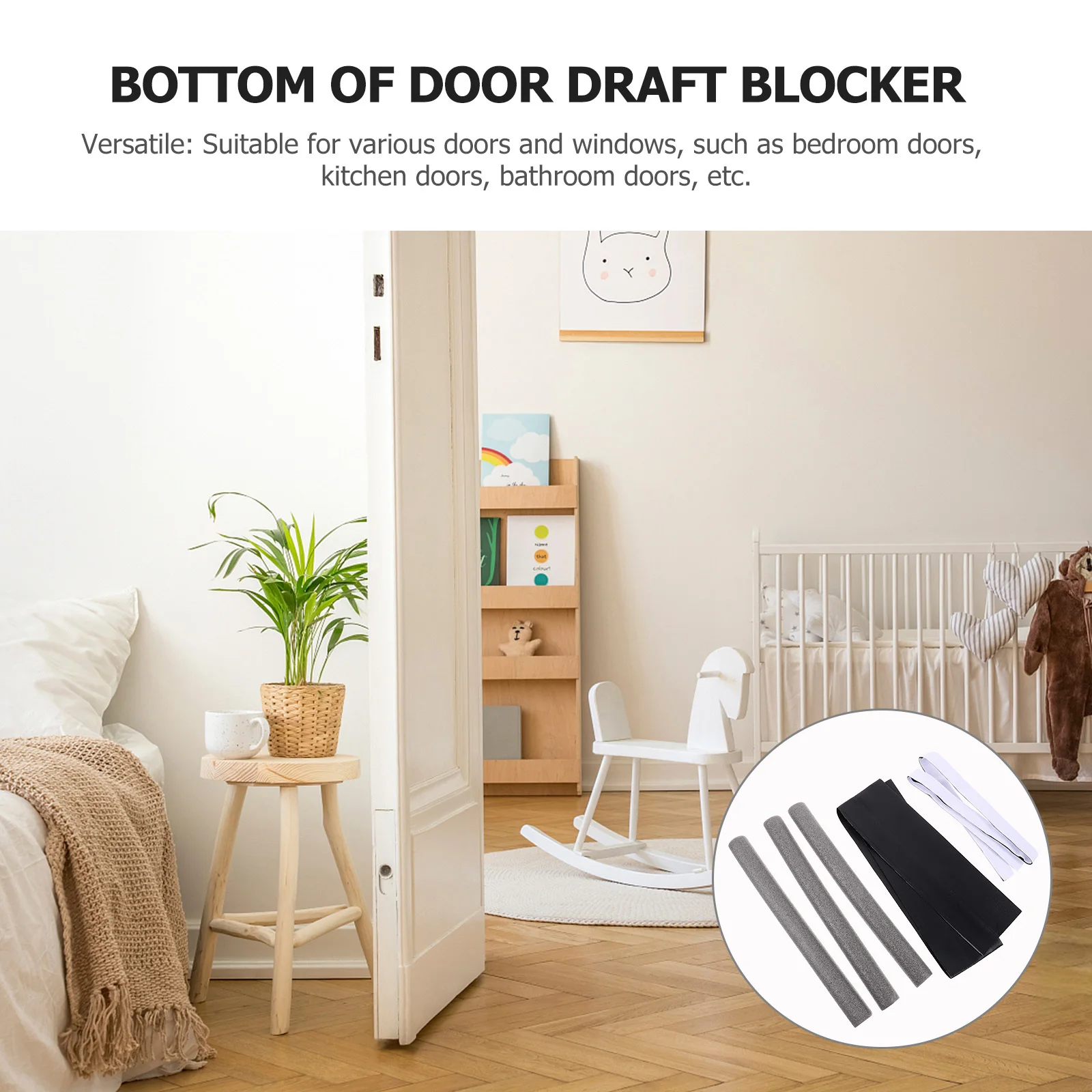

Door Draft Stopper Under Seal Strip Windproof Noise Dust Blocker For Bedroom Kitchen Bathroom Door Crack Blocker Adhesive