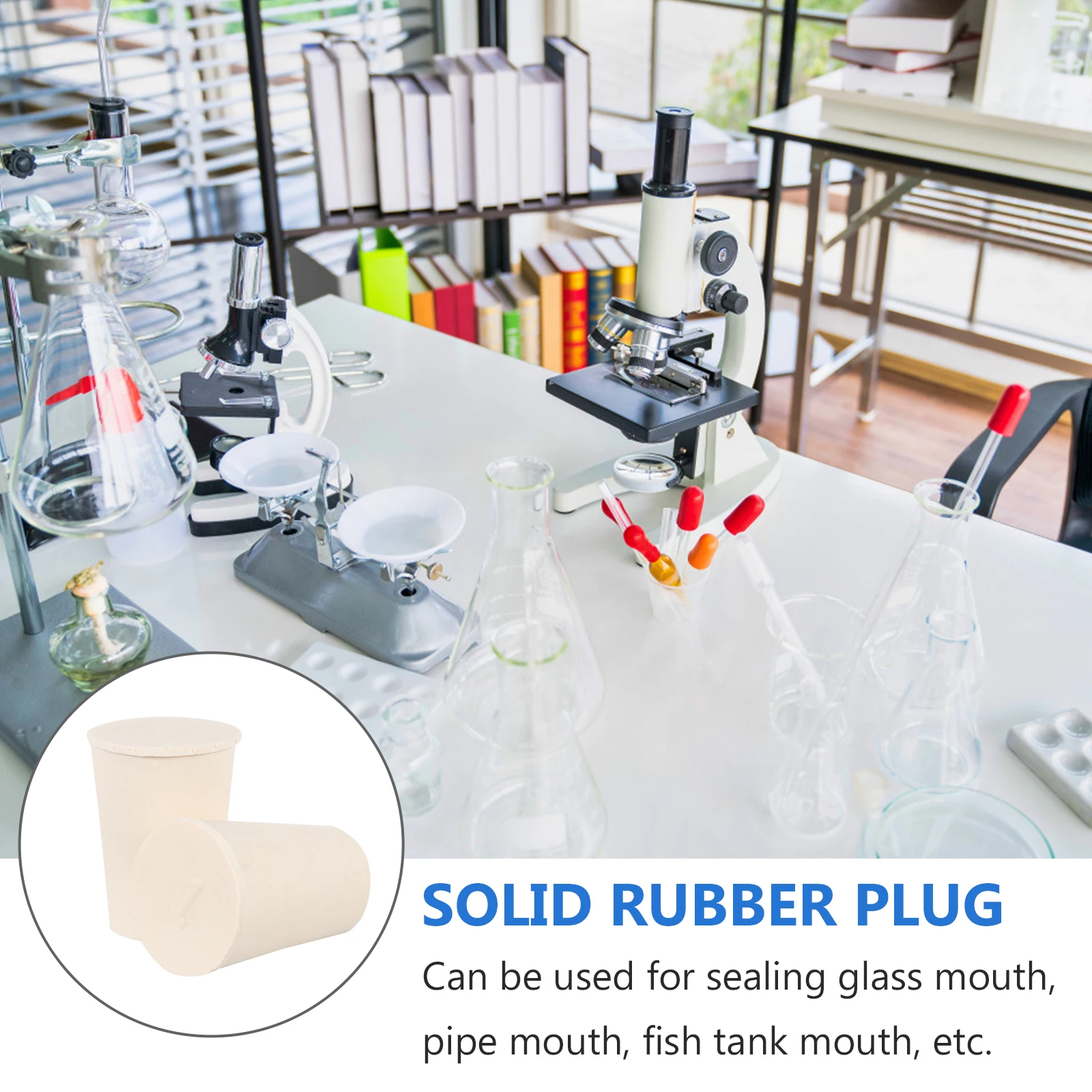 

50 Pcs Rubber Plug Tapered Flask Bottle Hole Stopper Sealing Test Tube Plugs Solid