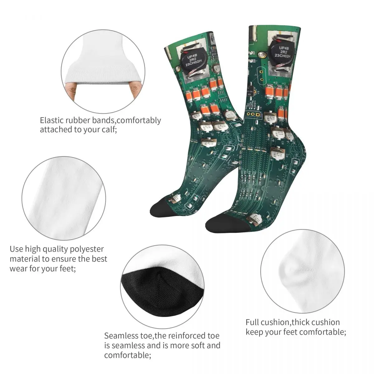 Men Women Circuit Board Socks Comfortable Fashion Socks Novelty Stuff Middle TubeCrew Socks Best Gift