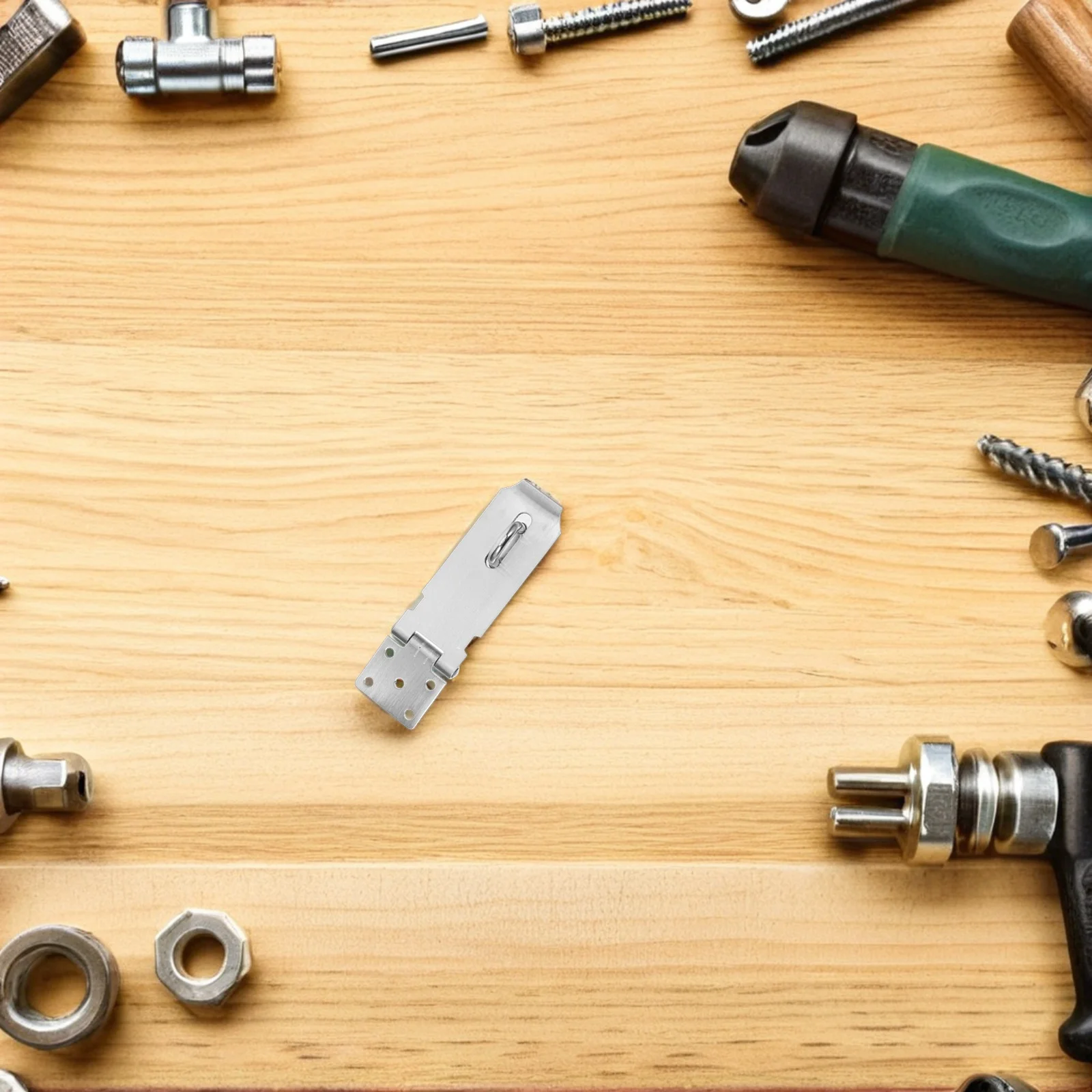 

1Set Stainless Steel Door Latch Lock Heavy Duty Padlock Hasp for Home Gate Cabinet Closet Security Safety Bolt Lock