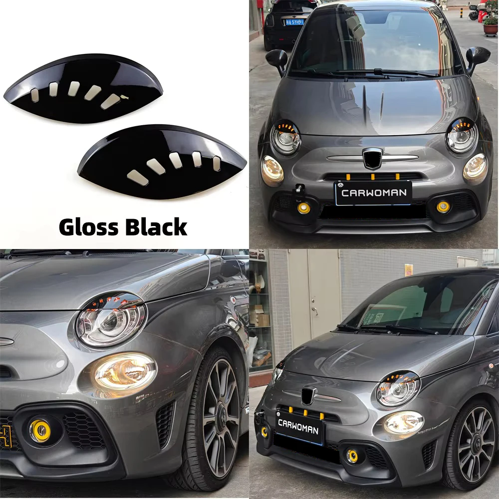 フィット500 595アングリーアイブロー　マットブラックABSプラスチック High Quality ABS Plastic Glossy And Matt Black Color New Angry