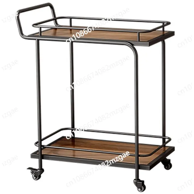 

Mobile trolley High-end storage hotel drinks Household gold multi-layer wrought iron dining car Restaurant food truck