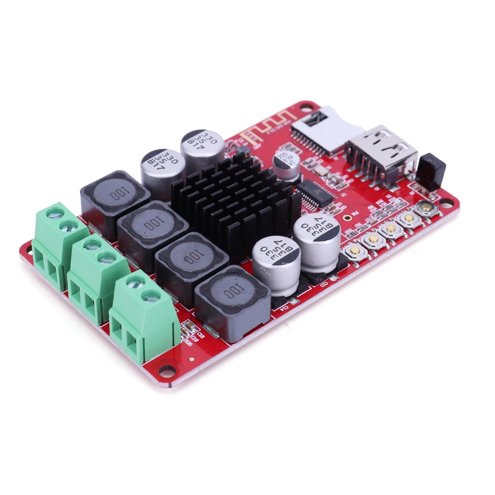 TPA3116 デジタルオーディオアンプボード TF カード U ディスクプレーヤー 2x50W Bluetooth 互換レシーバー FM ラジオ リモコン付き