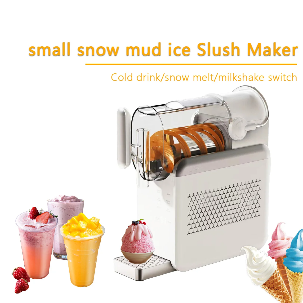 

200 watt multifunctional household small snow mud ice Slush Maker frozen beverage machine for family party snow velvet machine