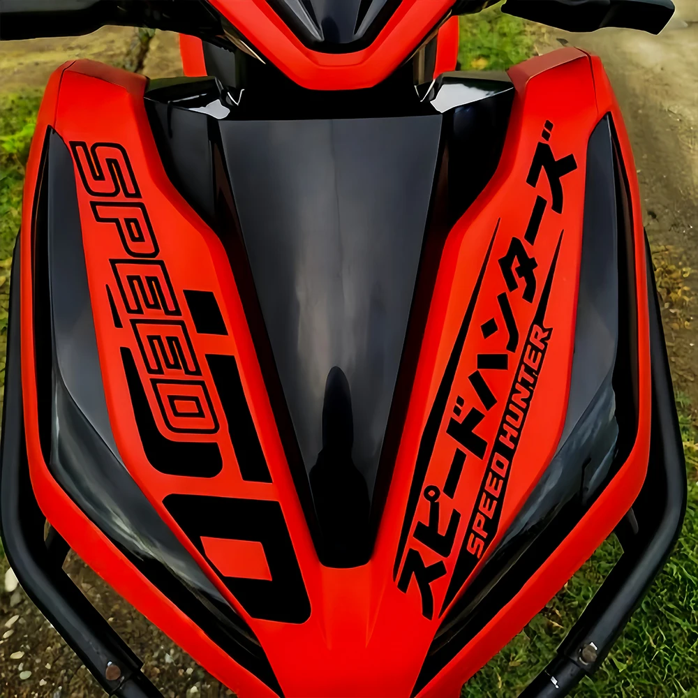 

Набор наклеек Speed Hunter с японским текстом для переднего обтекателя Honda Click 125i 150i, водонепроницаемые мото-декали, аксессуары для обтекателей