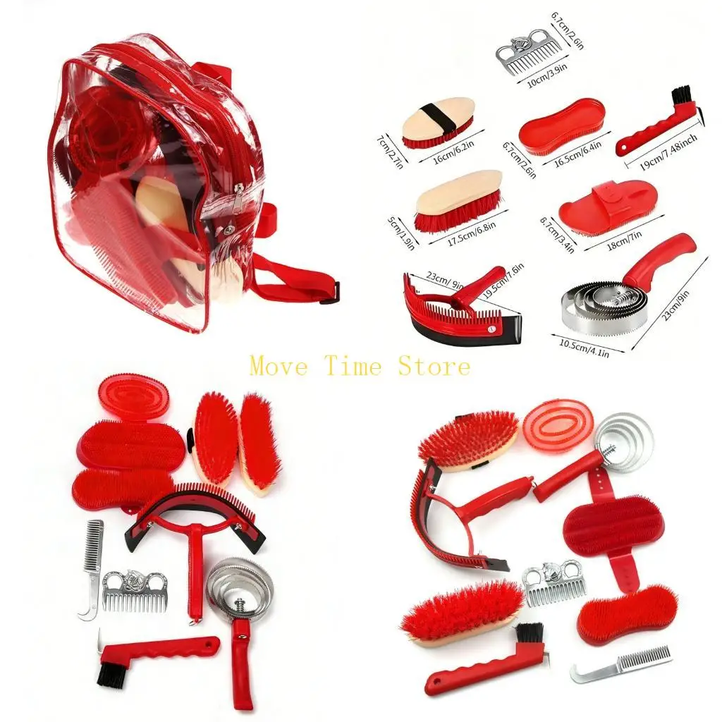 92ME Horse Washing Tool Brush Horse Cleaning Set Horse Brush Soft Brush Sweat Scraping Ergonomic Handle Brush Stable Supply