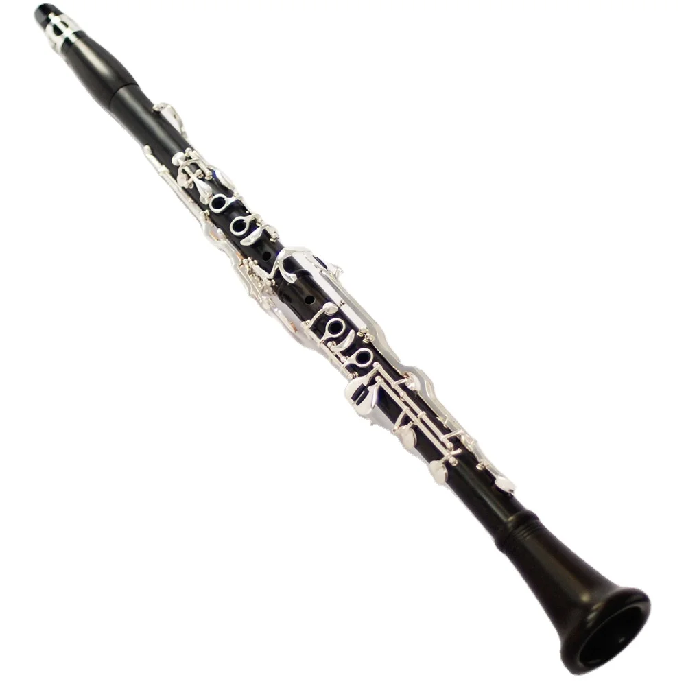 G Key Ebony Wood Clarinet Silver-Plated Woodwind Instrument For Music Teaching Students Band Practice