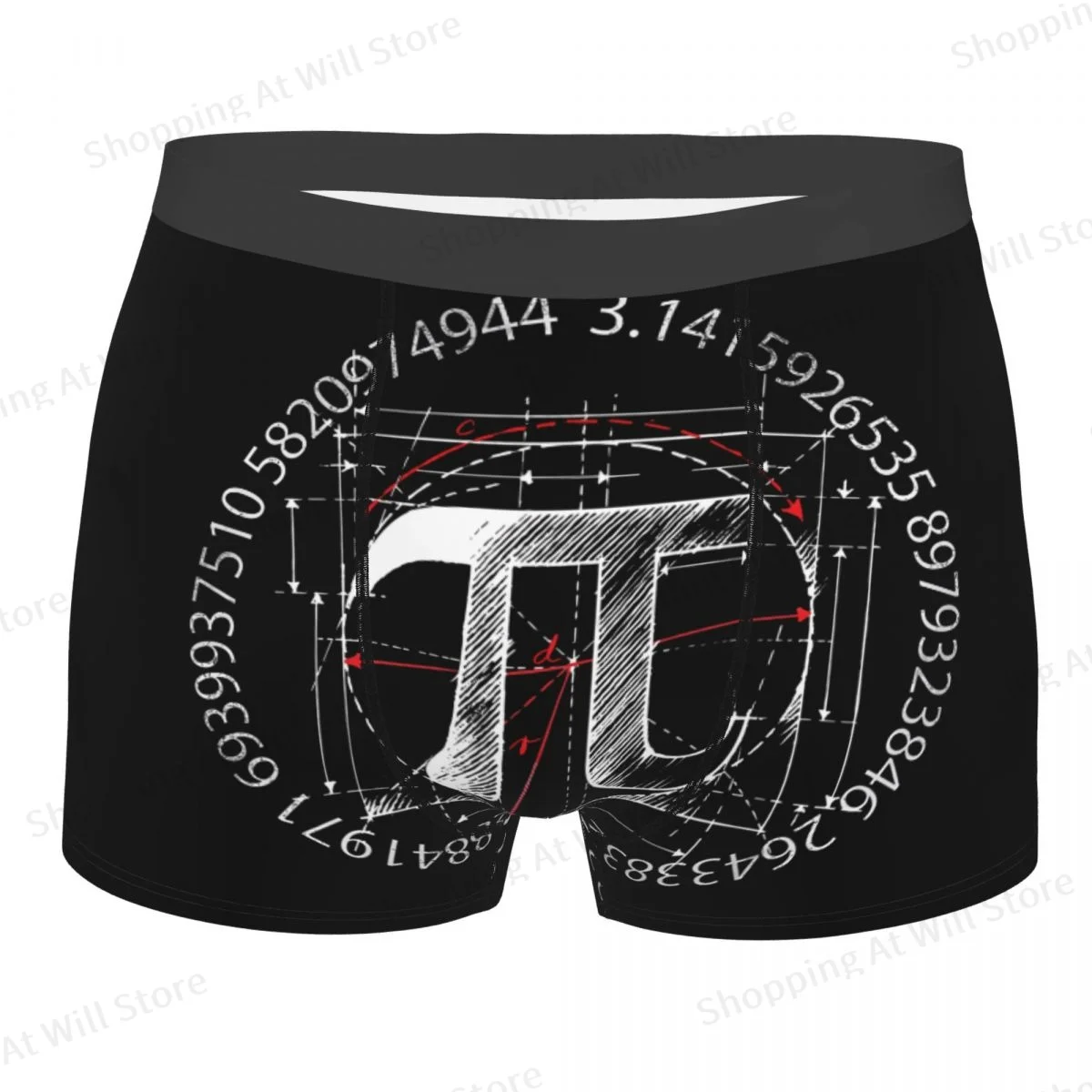 Pi Symbol Sketch Men Boxer Briefs Highly Breathable Underpants High Quality Print Shorts Birthday Gifts