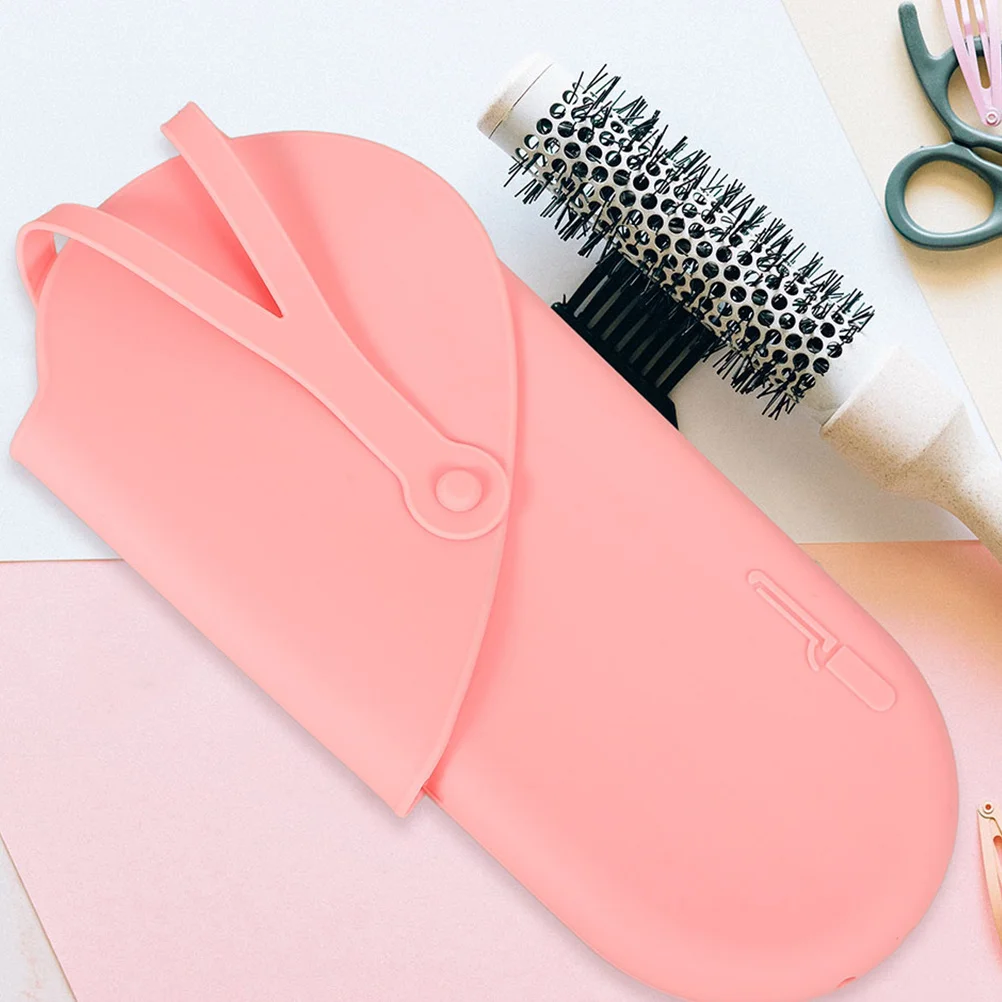 

2Pcs Hair Iron Silicone Bag Sturdy Anti-Scald Pouch for Curling Straightener Lightweight Hotel Travel Storage