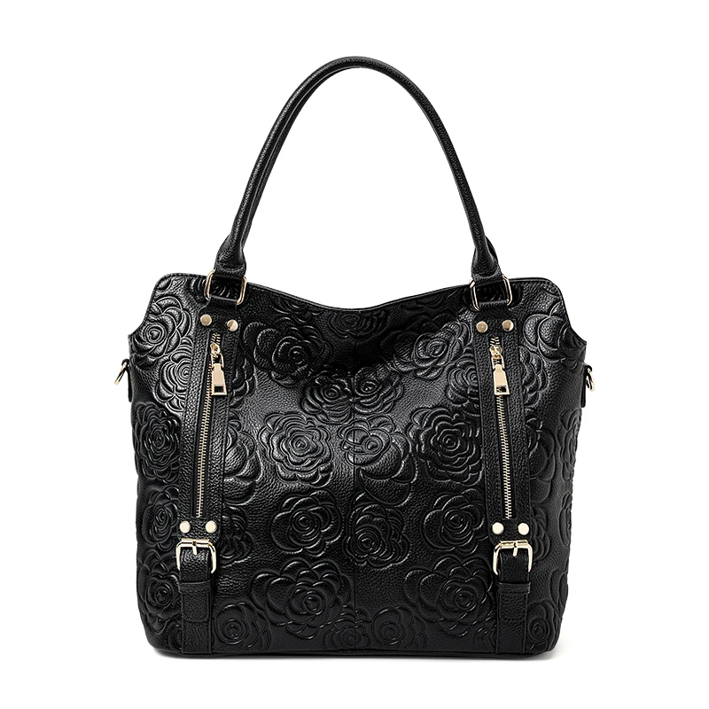Fashion Embossed Leather Handbag One-Shoulder Crossbody Bag Stylish Temperament Women's Accessory view 3