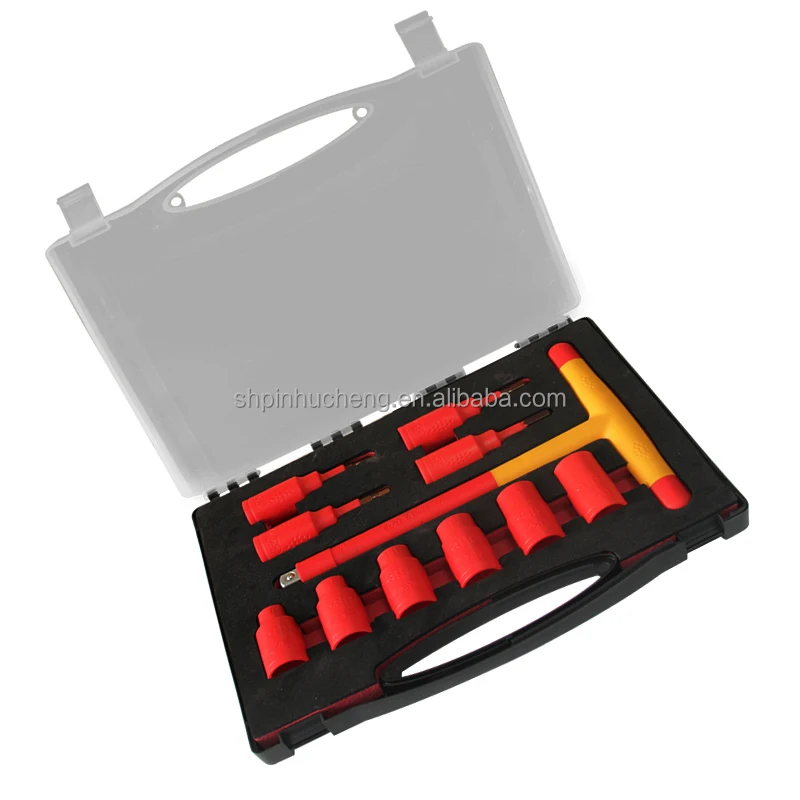 

11 шт. костюм с шестигранным ключом Vde, изоляционный инструмент, Т-образный торцевой ключ, изоляционный костюм