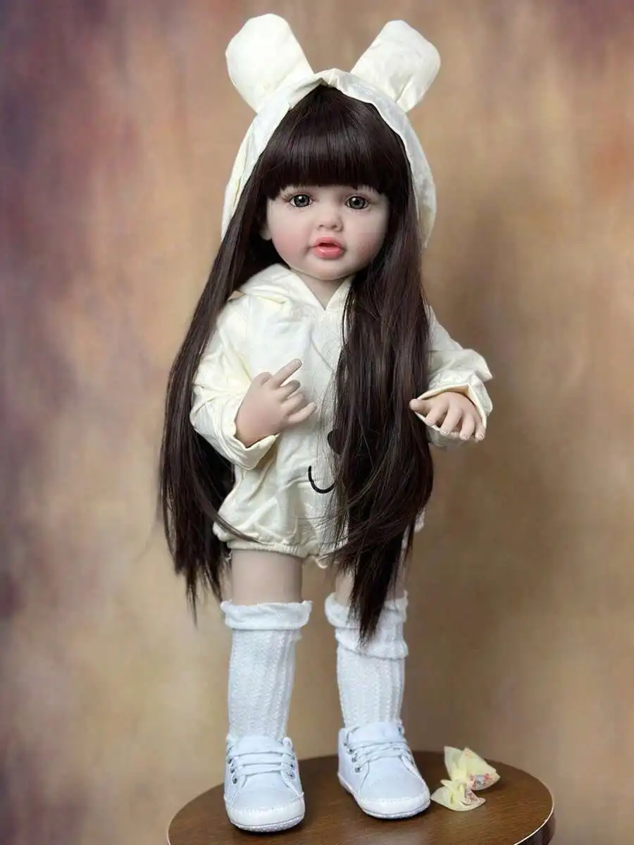 

22" Realistic Reborn Baby Doll - 55cm Soft Vinyl Princess Newborn, Lifelike Bath Toy and Birthday Gift for Girls
