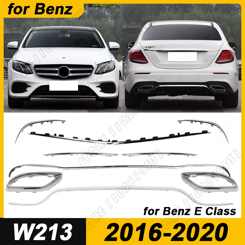 

for Mercedes Benz 2016-2020 E Class W213 Front / Rear Bumper Chrome Trim 2138850174 2138850300 2138850121 2138857000 2058852221