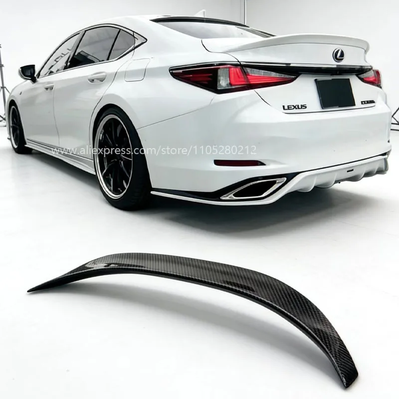 Fits 2018-2023 Lexus ES200/260/300h Carbon Fiber Rear Spoiler Wing Original Car Ducktail Upgrade Replacement Large Spoiler