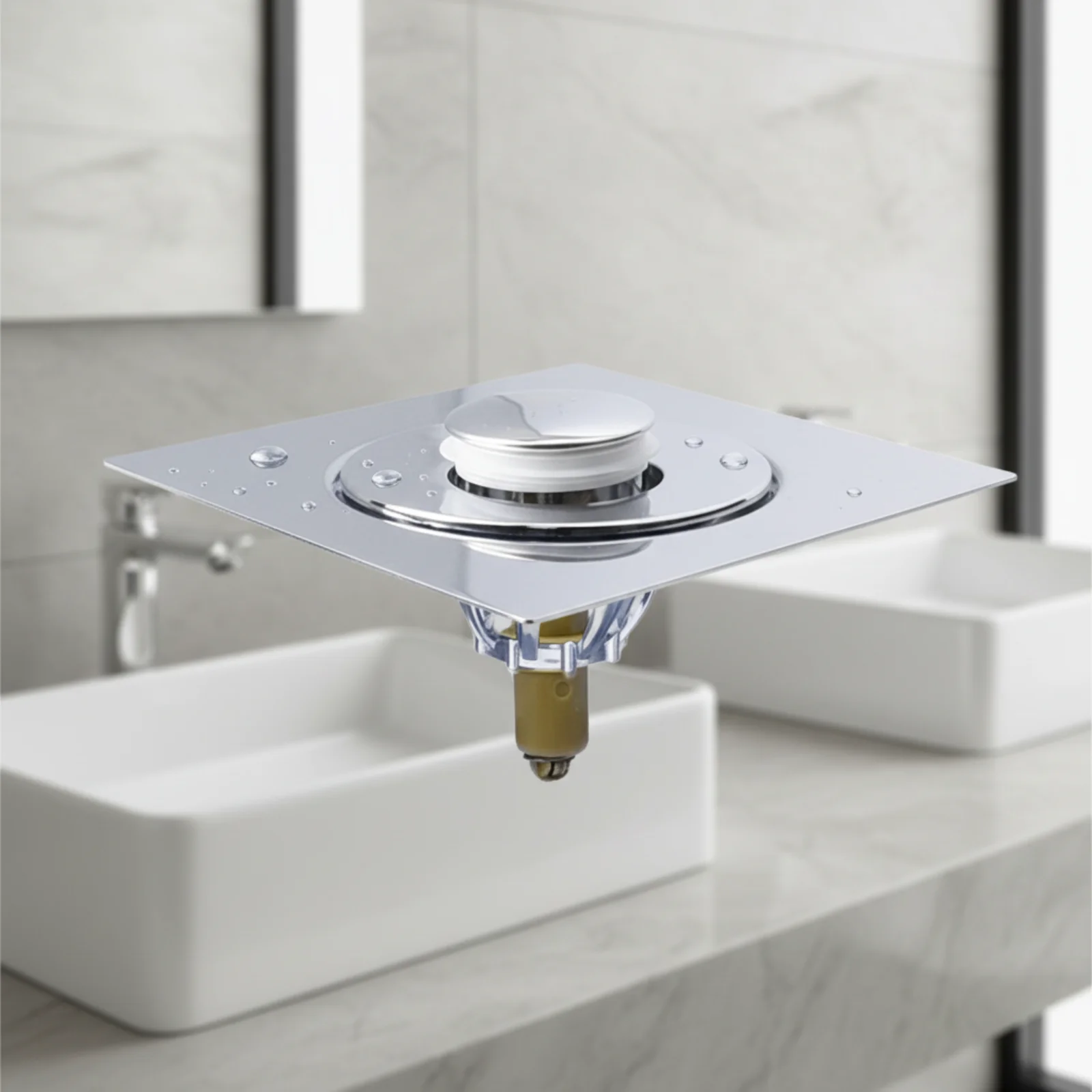 

Floor Drain Core Foot Press Operation Shower Fitting Odor Blocking Anti Backflow Design for Plumbers, Garage, Basement, Wet Room
