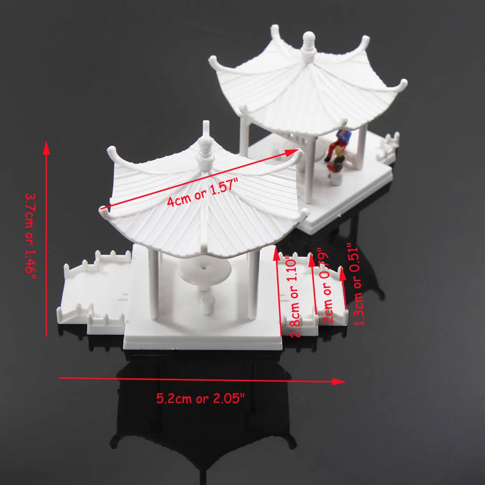 Gy01 2 Sets Paviljoen Model Gloriette Chinese Bouw Educatief 1:100 1:75 1:160 Spoorwegmodellering