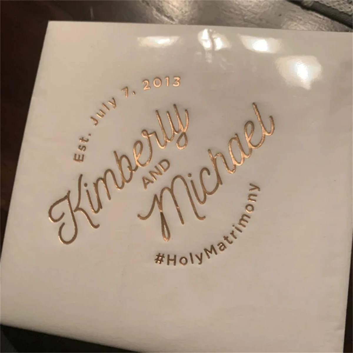 Personalized Wedding Cocktail Napkins, Luncheon Napkins, Modern Script Names, Anniversary Party Decoration, Bridal Shower, 50Pcs