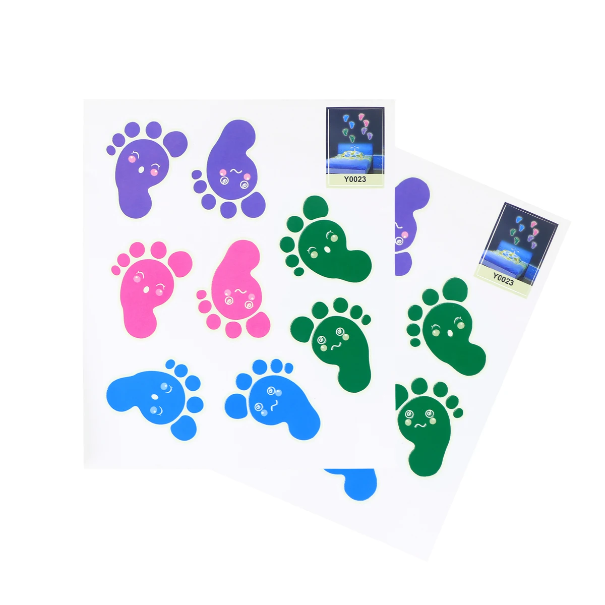 

2Pcs Wall Stickers Removable Self Adhesive Barefoot Decals Home Decor Fluorescent Stickers Easy