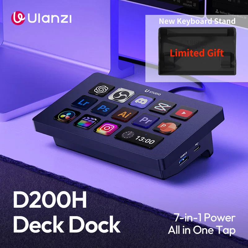 Controlador de transmisión Ulanzi D200H Deck Dock 7 en 1